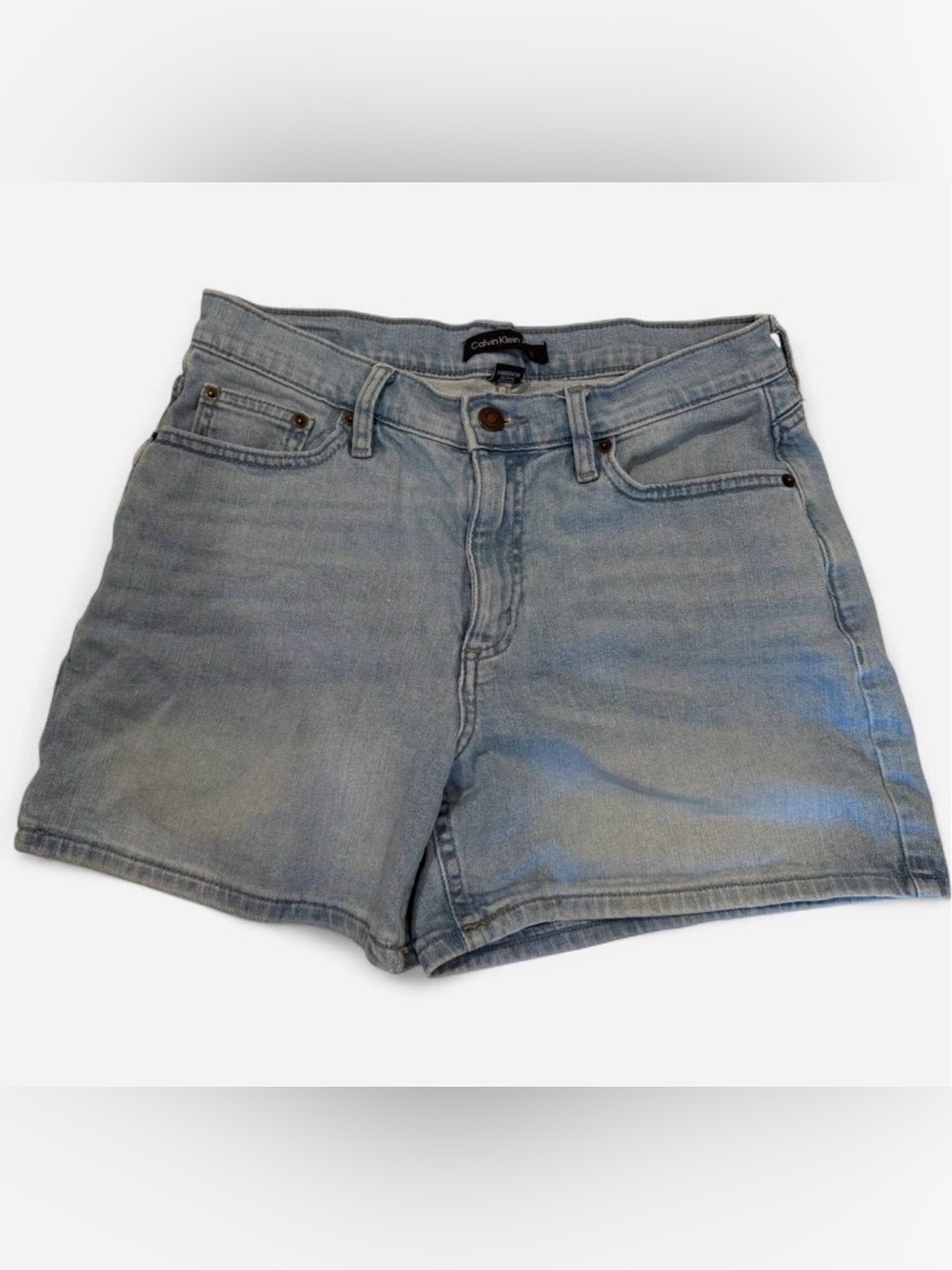 Calvin Klein Light Wash Denim Shorts - Pale Blue